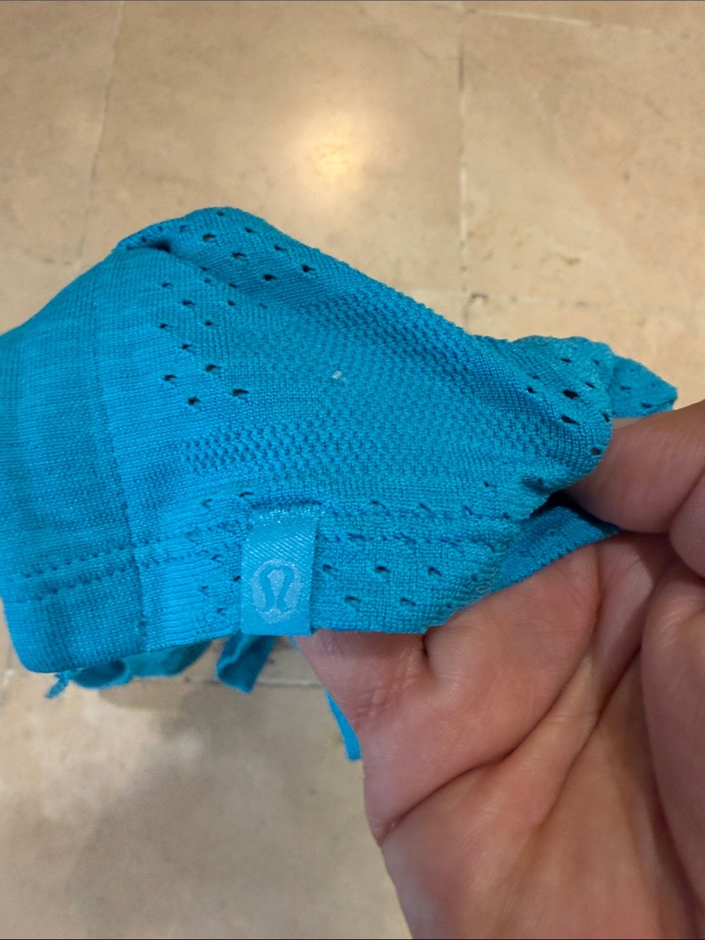 lululemon athletica Blue Mesh Crop Tank - Picture 3 of 3